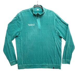 Margaritaville Island Reserve Mens L Teal 1/4 Zip Pullover Sweater Tommy Bahama